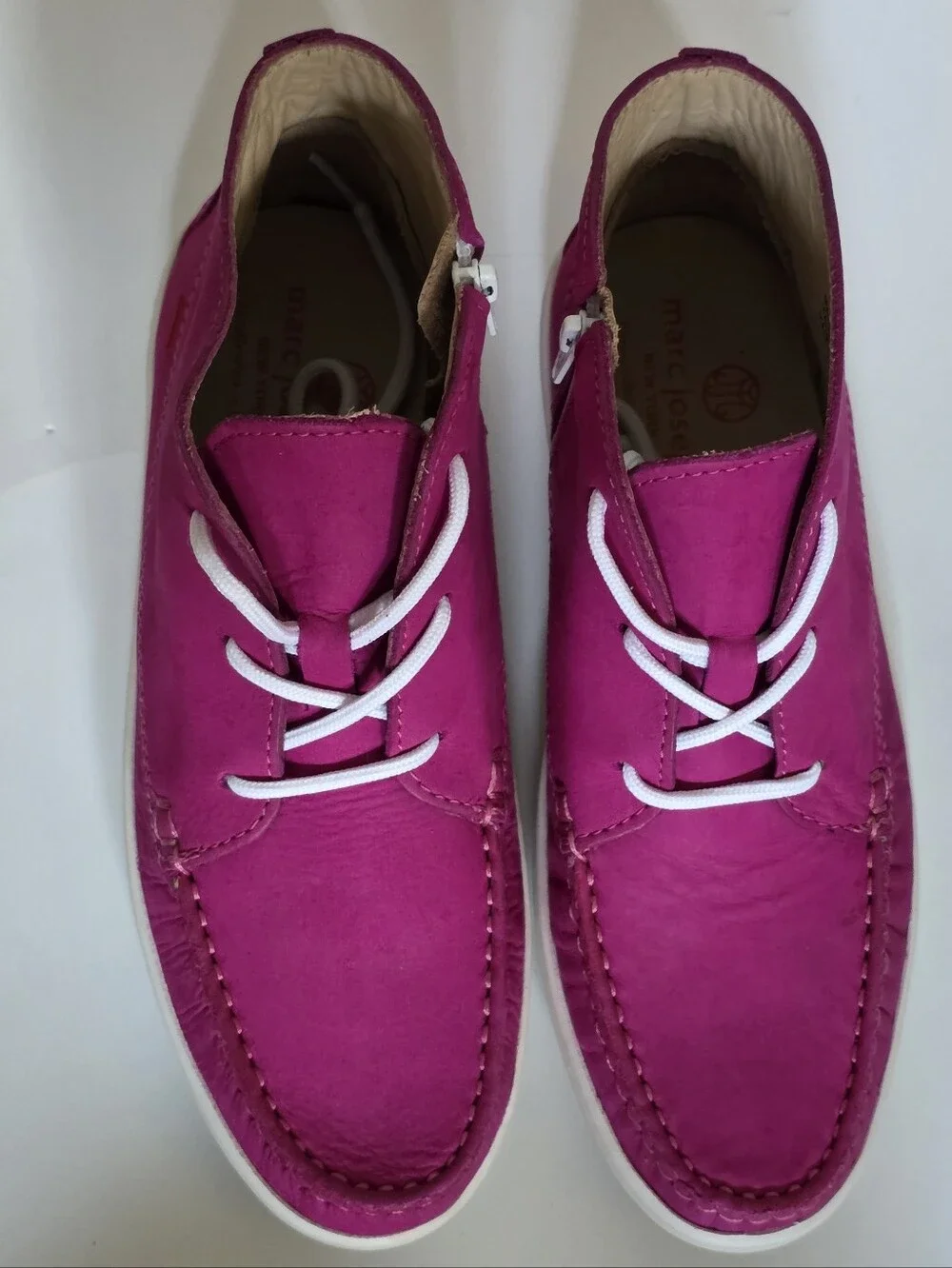 Marc Joseph NY Fuchsia Suede Moccasin Booties Girls Size 3 Youth NEW